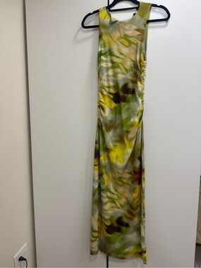 Saba Green and Yellow Watercolor Maxi Dress